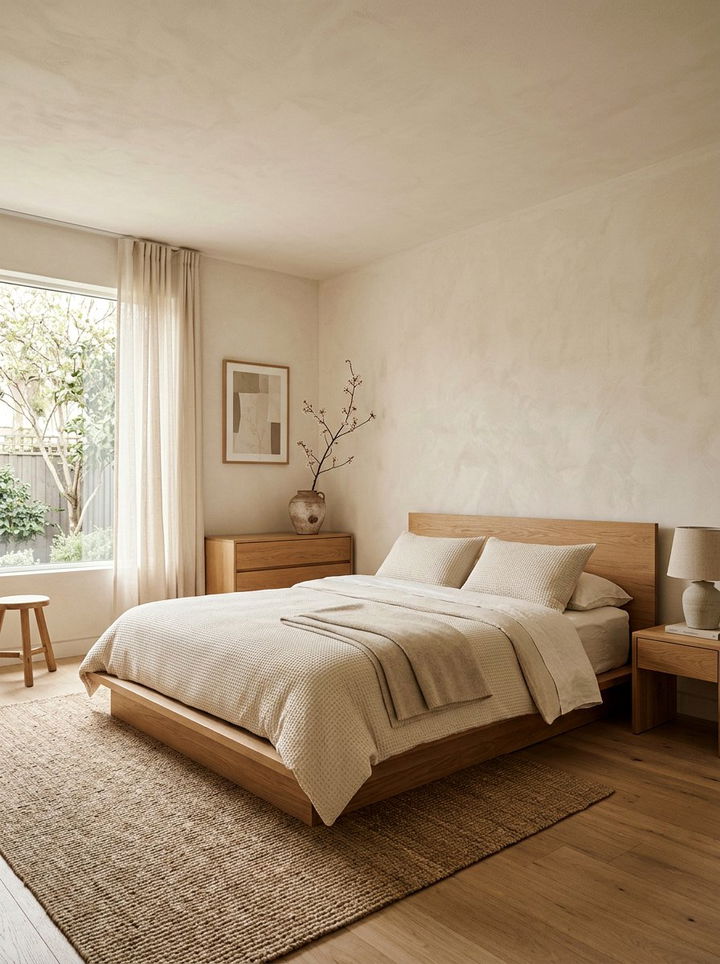 Japandi Cream Bedroom - 30 cream bedroom design ideas