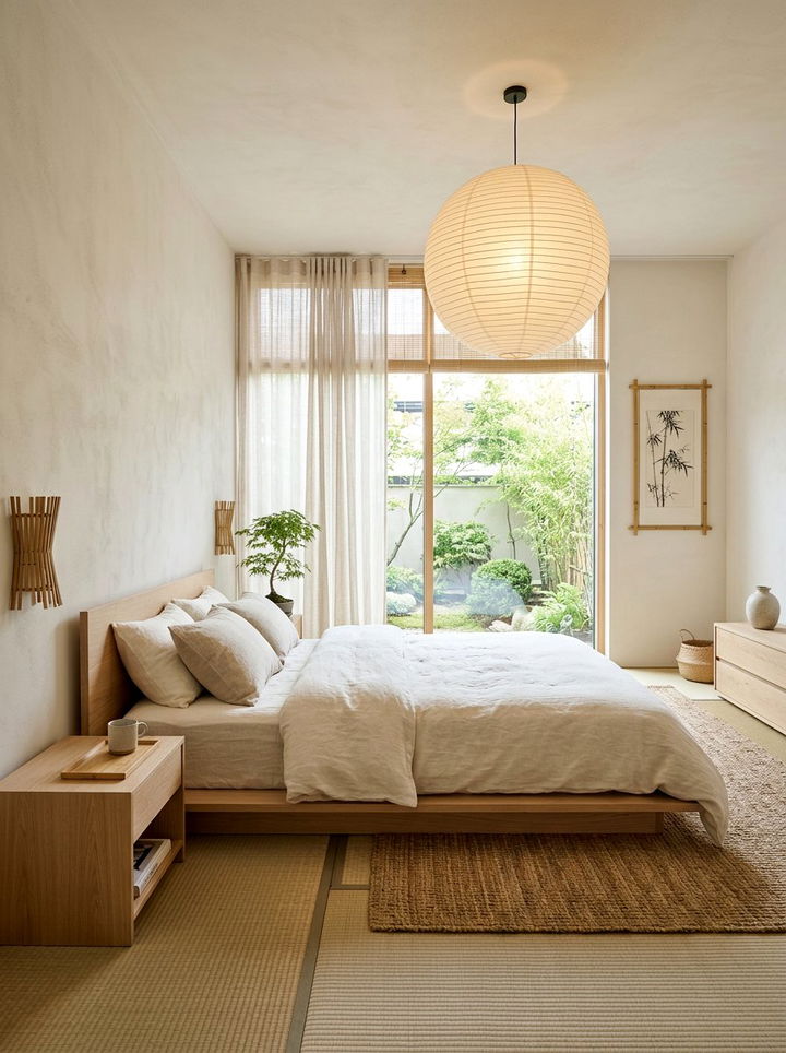 Japandi Cream Bedroom - 30 minimalist cream bedroom ideas