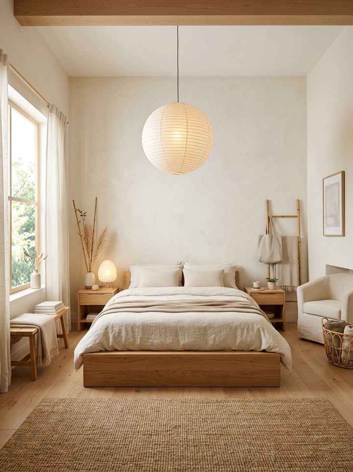 Japandi Cream Bedroom - 30 warm cream bedroom ideas