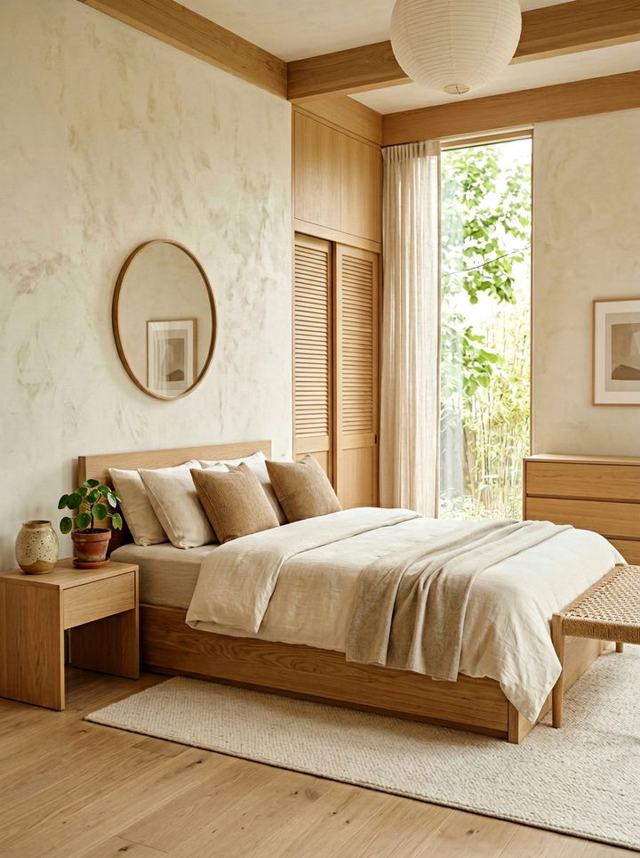 Japandi Cream Bedroom - 30 beige and cream bedroom color combo
