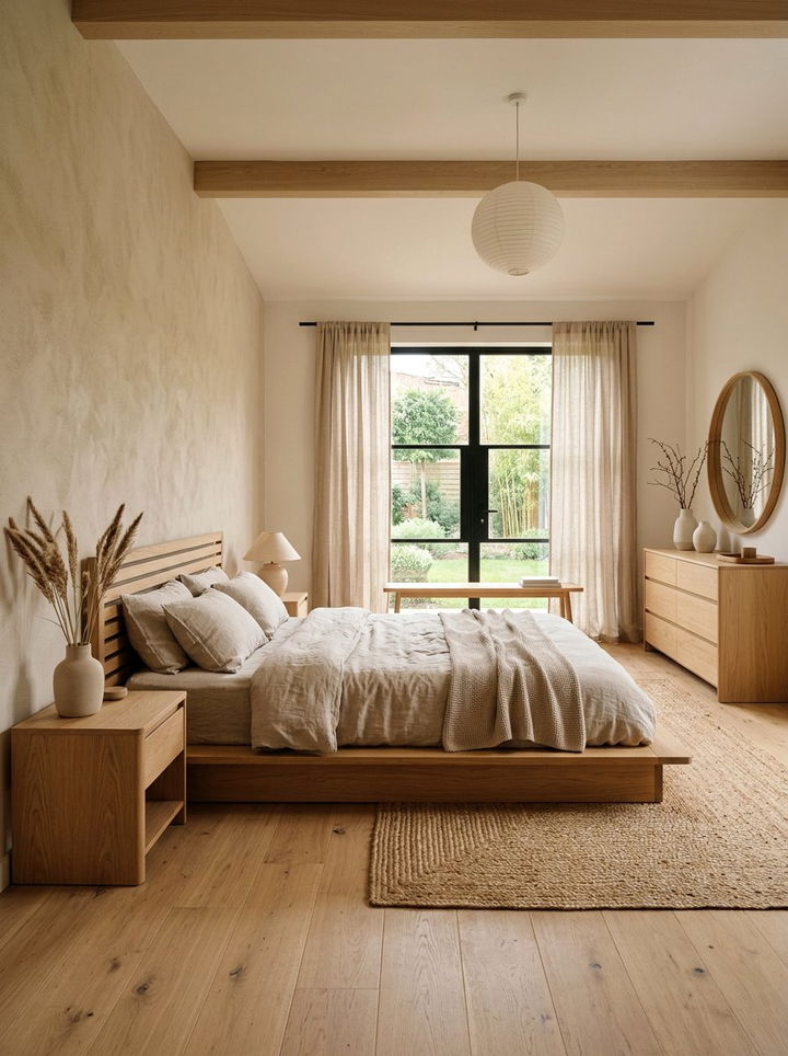 Japandi Sand Bedroom - 30 sand colored bedroom ideas