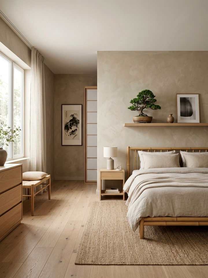 Japandi Style Bedroom - 30 bedroom redesign ideas