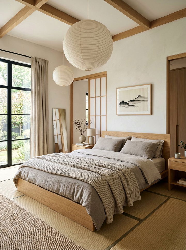 Japandi Style Bedroom - 30 beige and white bedroom ideas