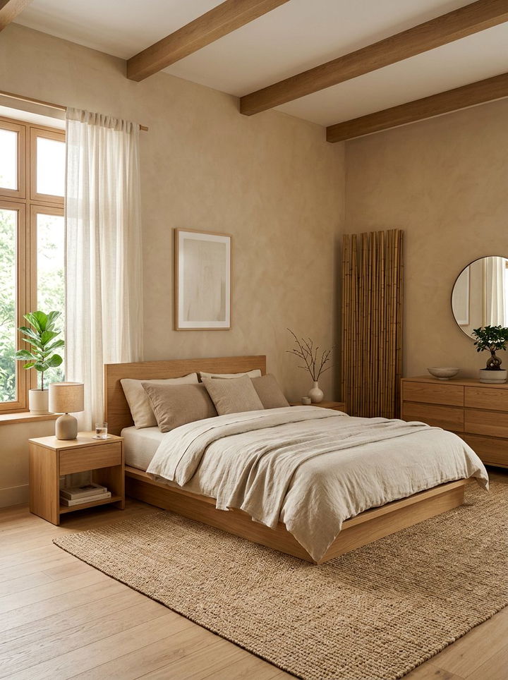 Japandi Tan Bedroom - 30 warm tan bedroom ideas