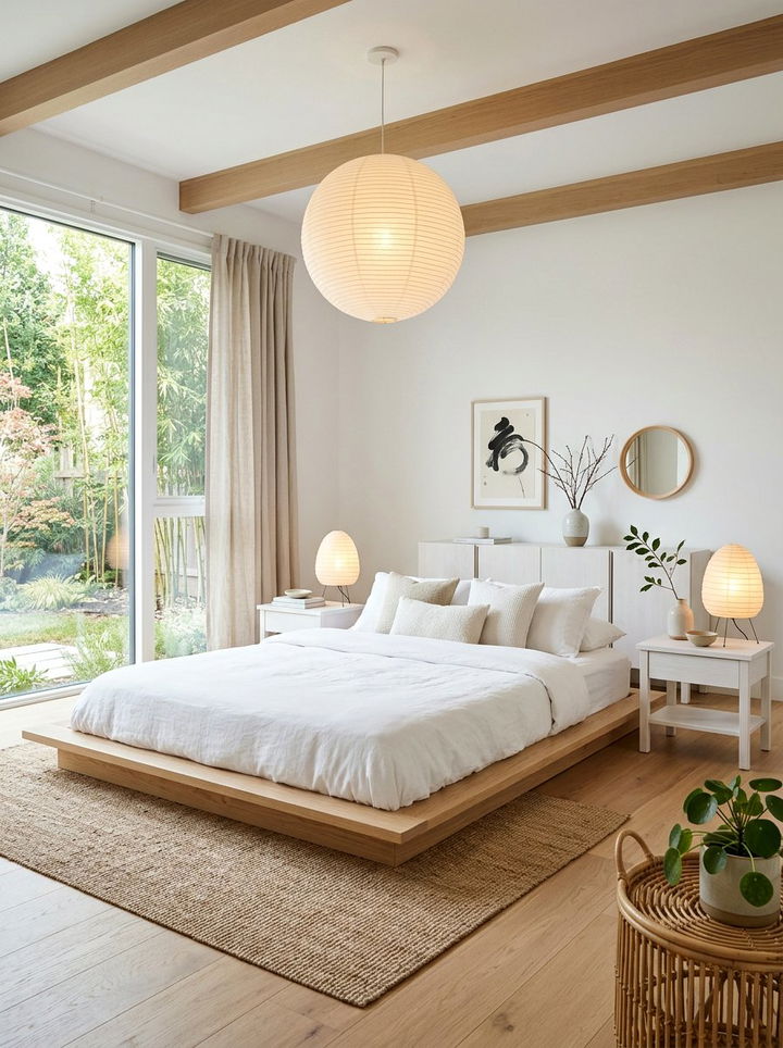 Japandi White Bedroom - 30 minimalist white bedroom ideas