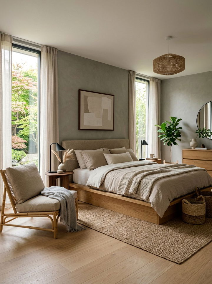 Japandi neutral bedroom - 30 bedroom furniture settings