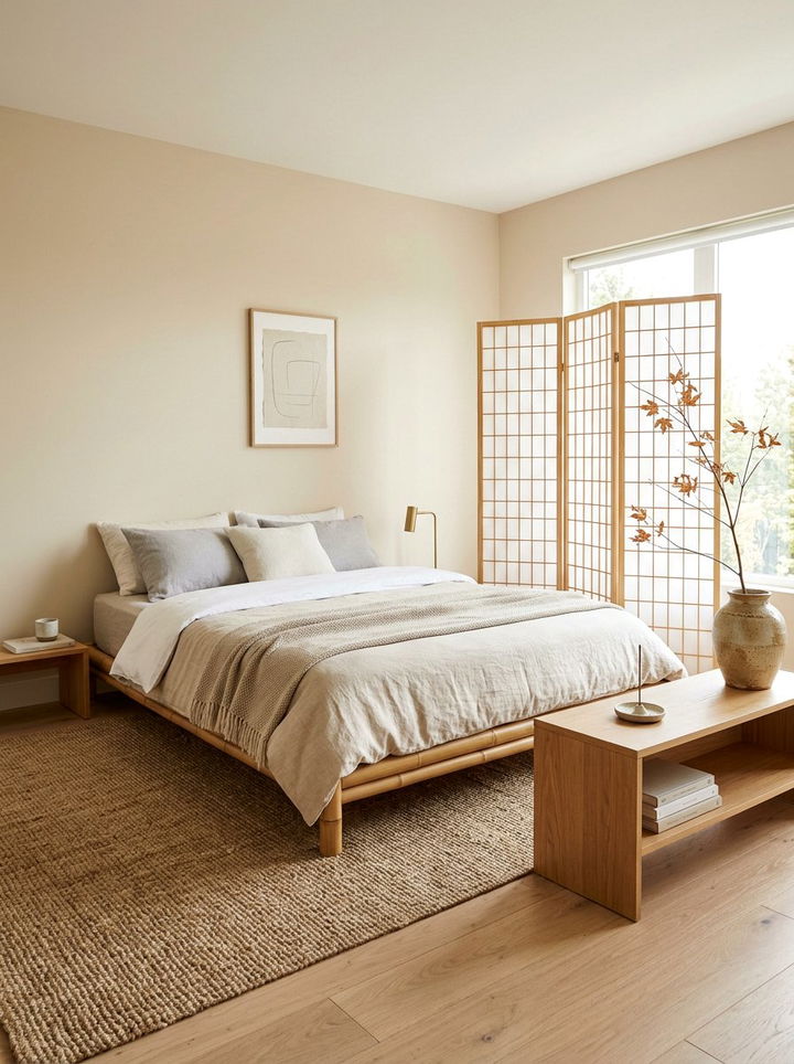 Japandi style bedroom layout - 30 bespoke bedroom ideas