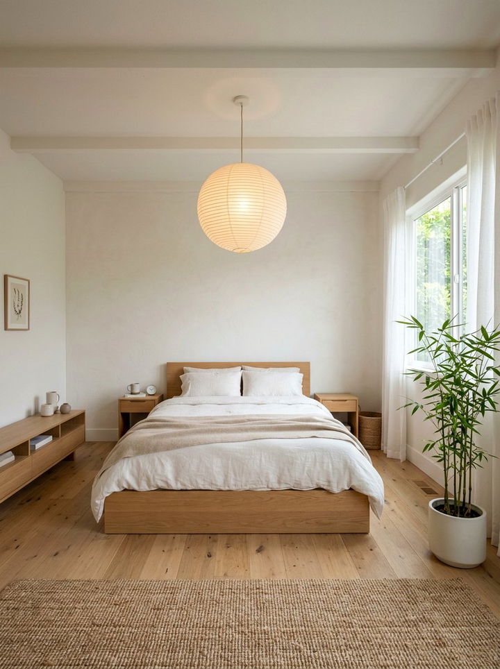 Japandi tan and white bedroom - 30 tan and white bedroom ideas