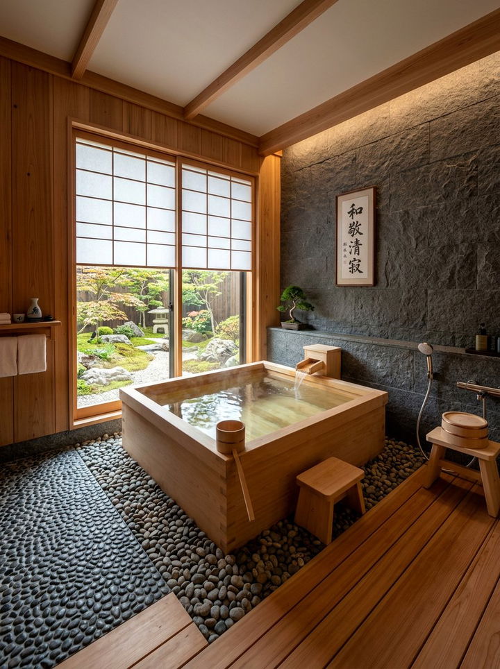 Japanese Inspired Soaking Tub Suite - 30 bedroom ensuite ideas