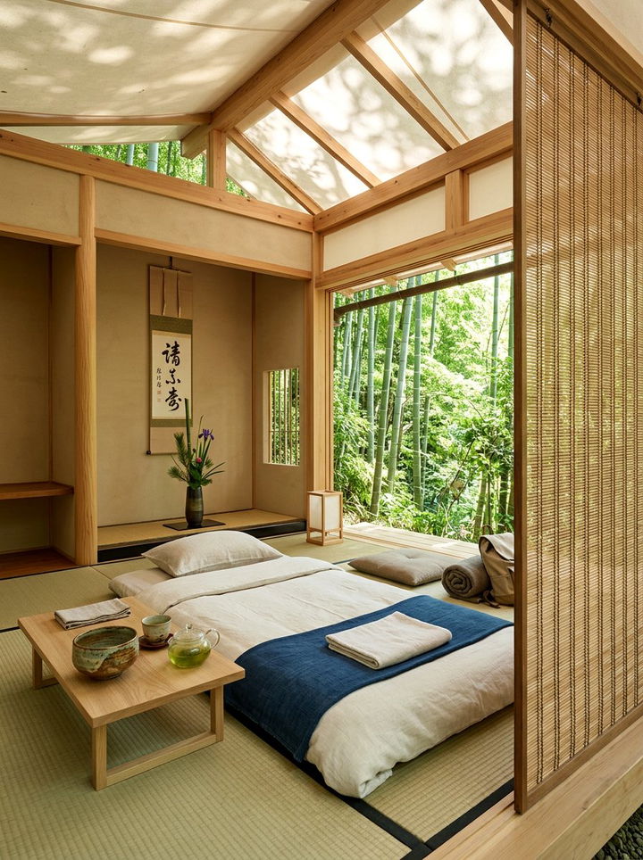 Japanese Zen Camping - 30 camping bedroom ideas