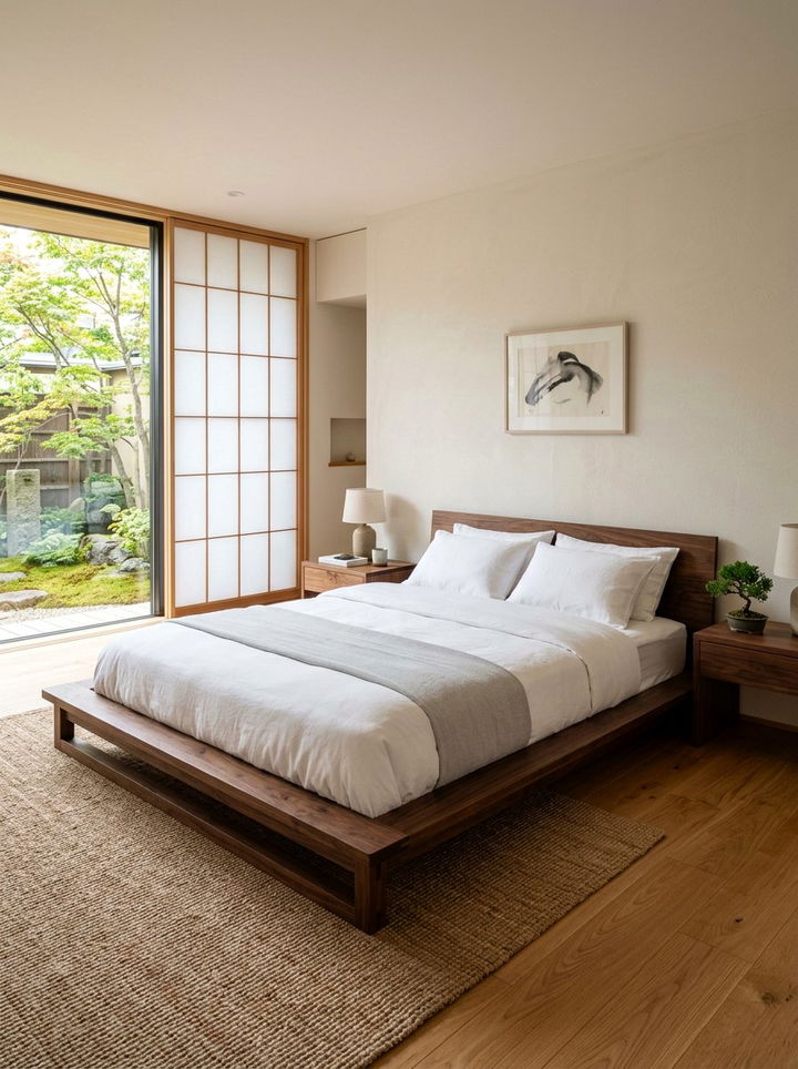 Japanese platform bed - 30 zen bedroom ideas