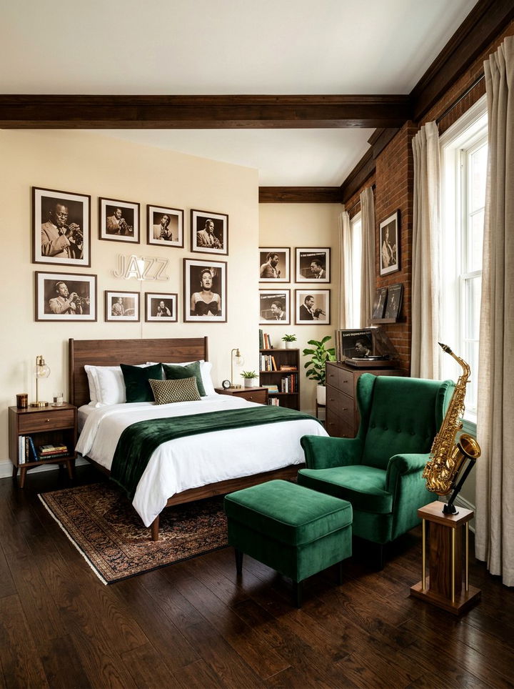 Jazz Club Bedroom - 30 music themed bedroom ideas