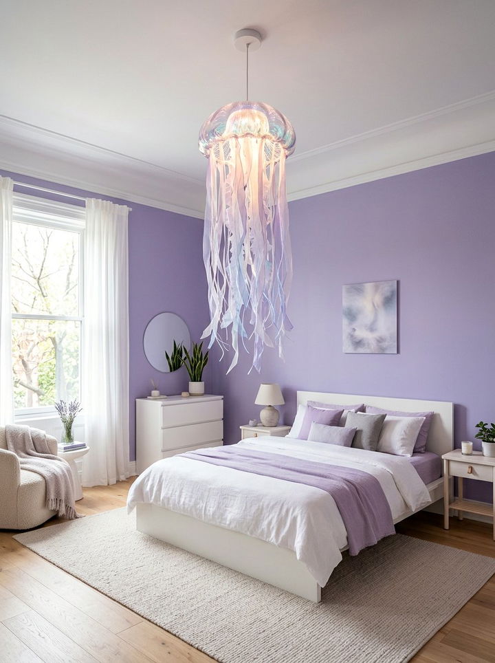 Jellyfish Pendant Lamp - 30 mermaid bedroom ideas