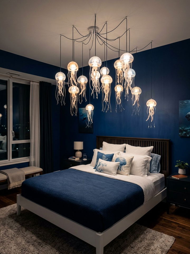 Jellyfish Pendant Light - 30 underwater bedroom ideas