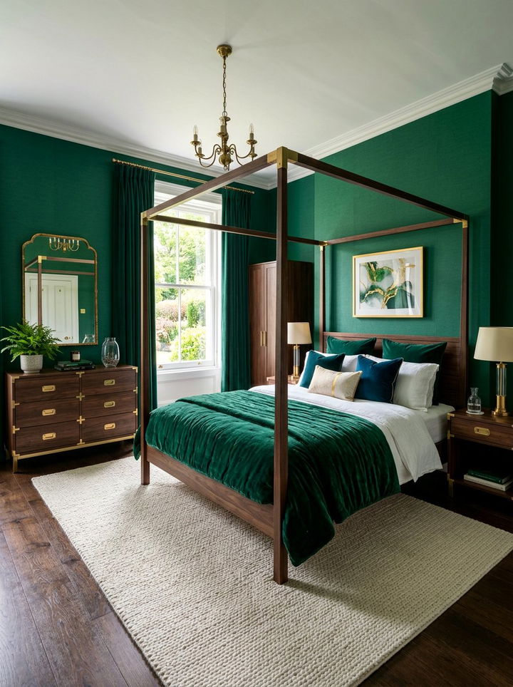 Jewel Tone Bedroom - 30 bedroom bold wallpapers