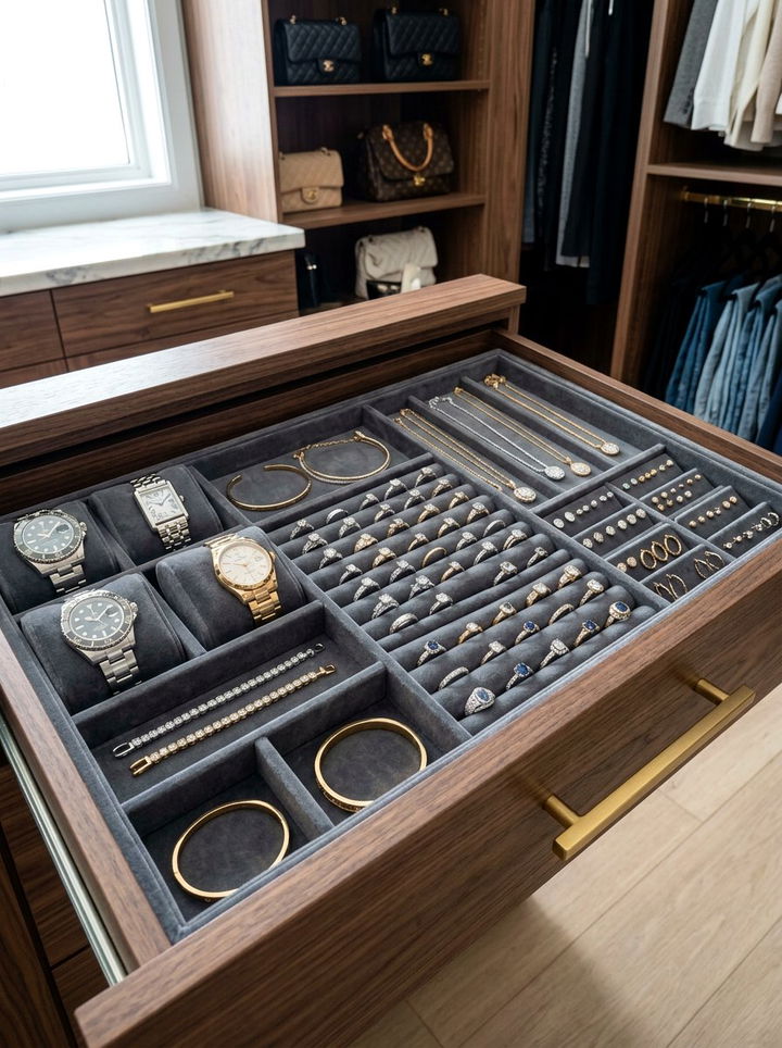 Jewelry Storage Tray Insert - 30 bedroom closet organization