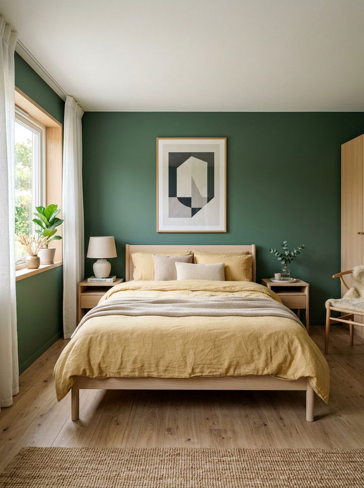 Juniper Green And Flaxen Yellow Bedroom - 30 yellow green bedroom ideas