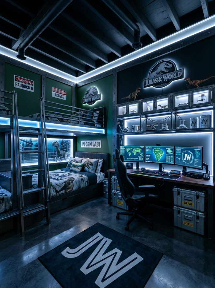 Jurassic World Theme - 30 dinosaur bedroom ideas