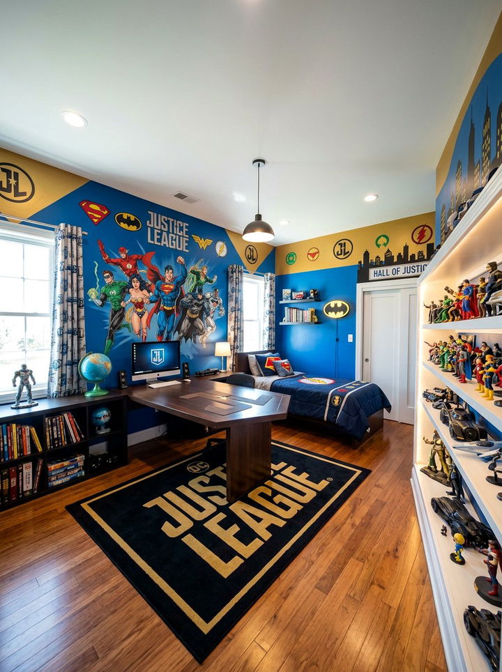 Justice League Bedroom - 30 comic book bedroom ideas