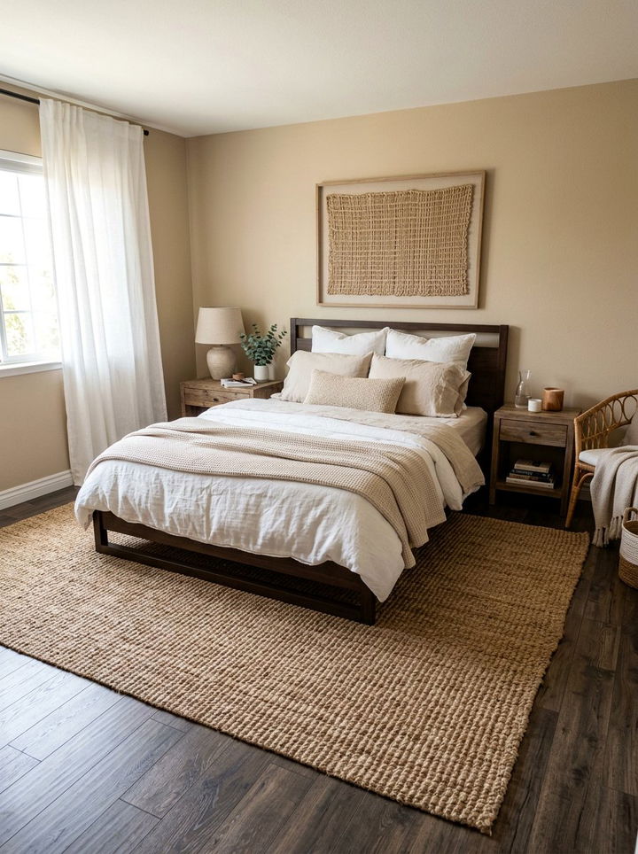 Jute Area Rug - 30 Caribbean bedroom ideas