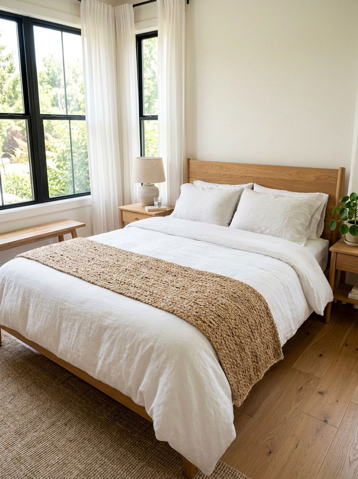 Jute Bed Runner - 30 woven bedroom ideas
