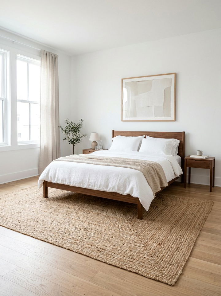 Jute Rug - 30 natural bedroom ideas