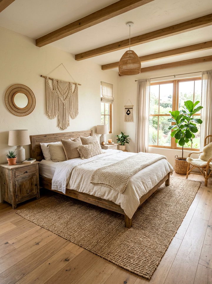 Jute Rug Bedroom - 30 bohemian white bedroom ideas