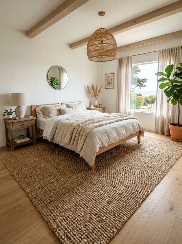 Jute Rug Bedroom - 30 earthy bedroom ideas