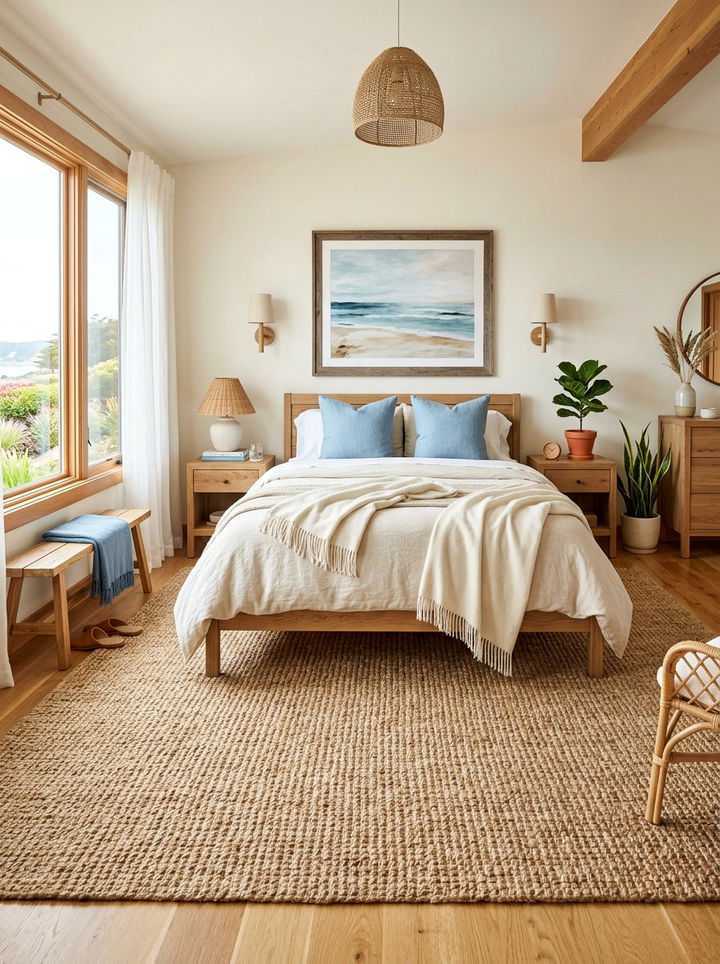 Jute Rug Bedroom - 30 ocean themed bedroom ideas