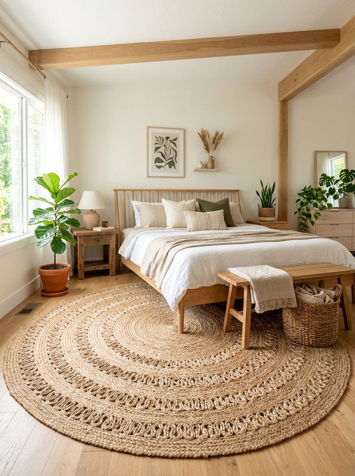 Jute Rug Bedroom - 30 textured bedroom ideas