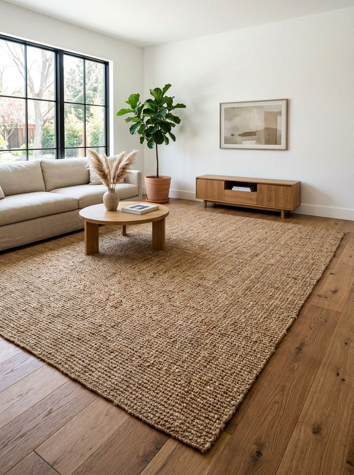 Jute area rug - 30 budget bedroom ideas