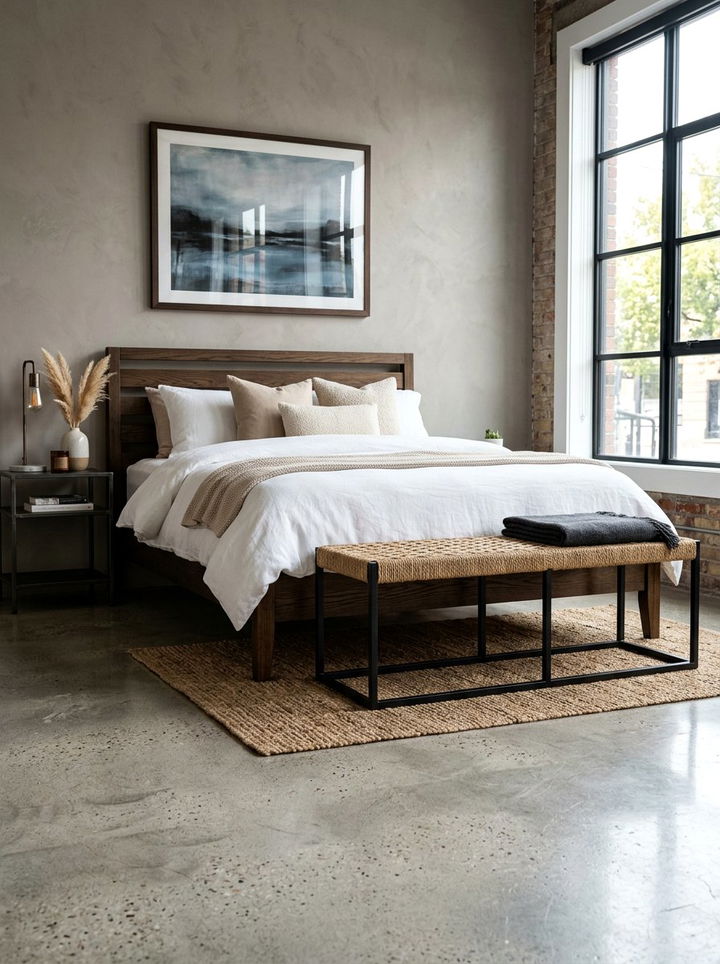 Jute bench for bedroom - 30 jute bedroom ideas