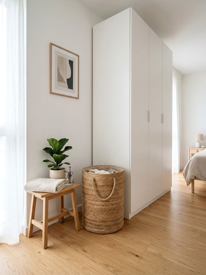 Jute laundry hamper for bedroom - 30 jute bedroom ideas