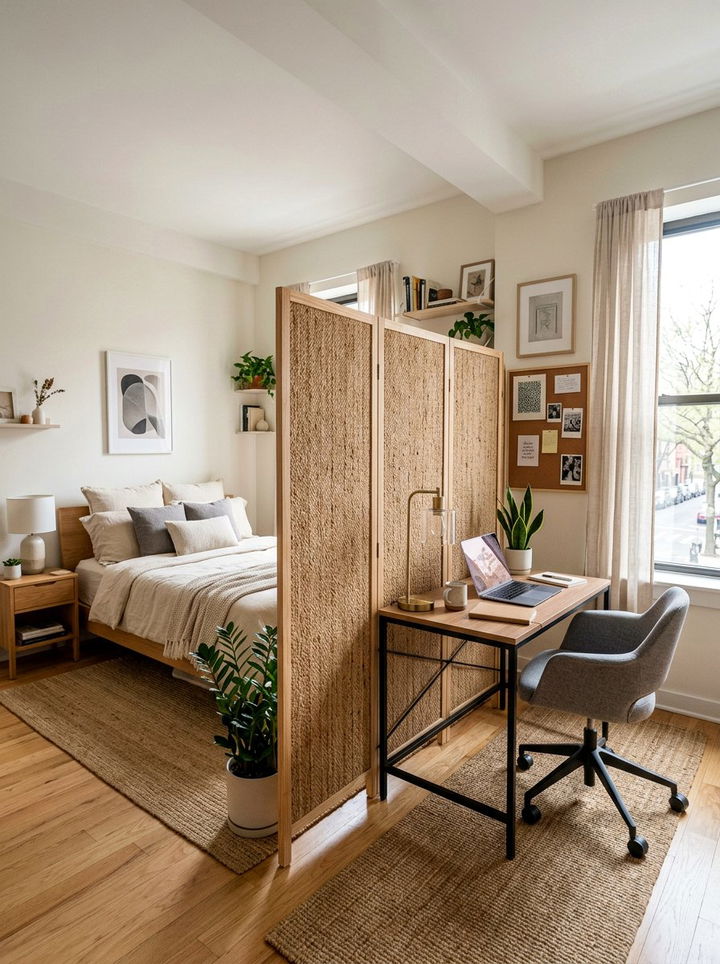 Jute room divider for bedroom - 30 jute bedroom ideas