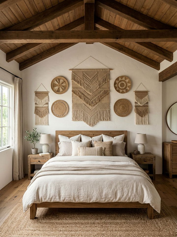 Jute wall art for bedroom - 30 jute bedroom ideas