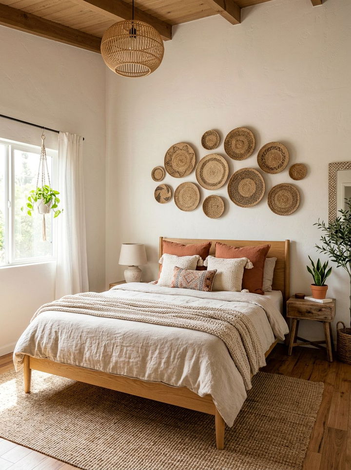 Jute wall decor for bedroom - 30 jute bedroom ideas