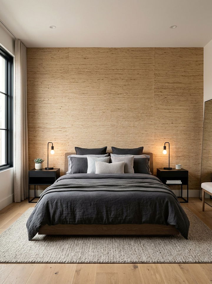 Jute wallpaper for bedroom - 30 jute bedroom ideas