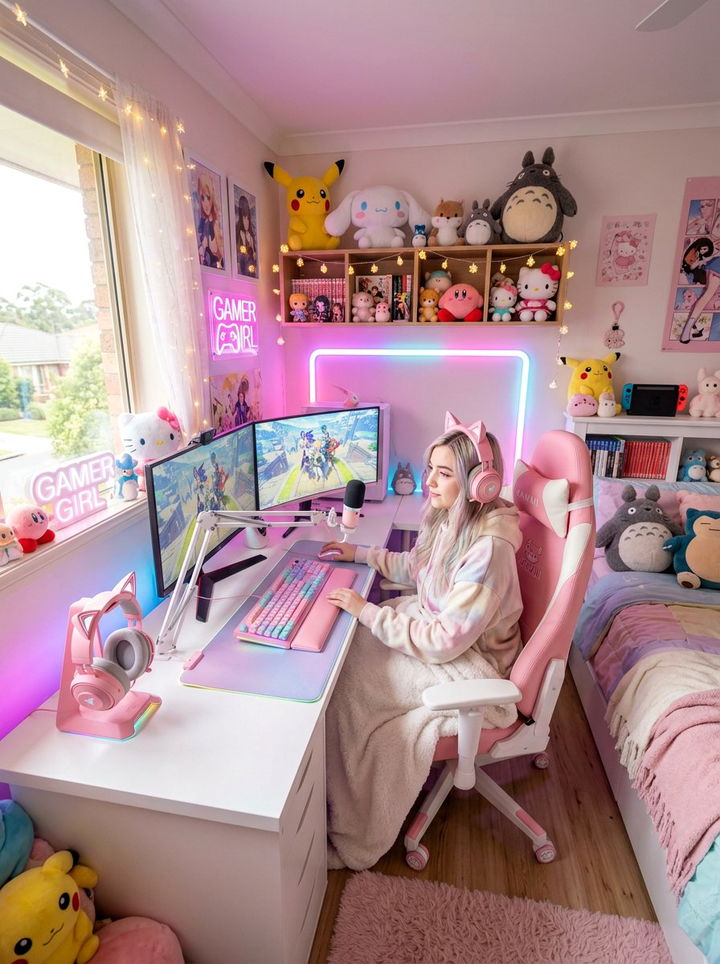Kawaii Gaming Bedroom - 30 kawaii bedroom ideas