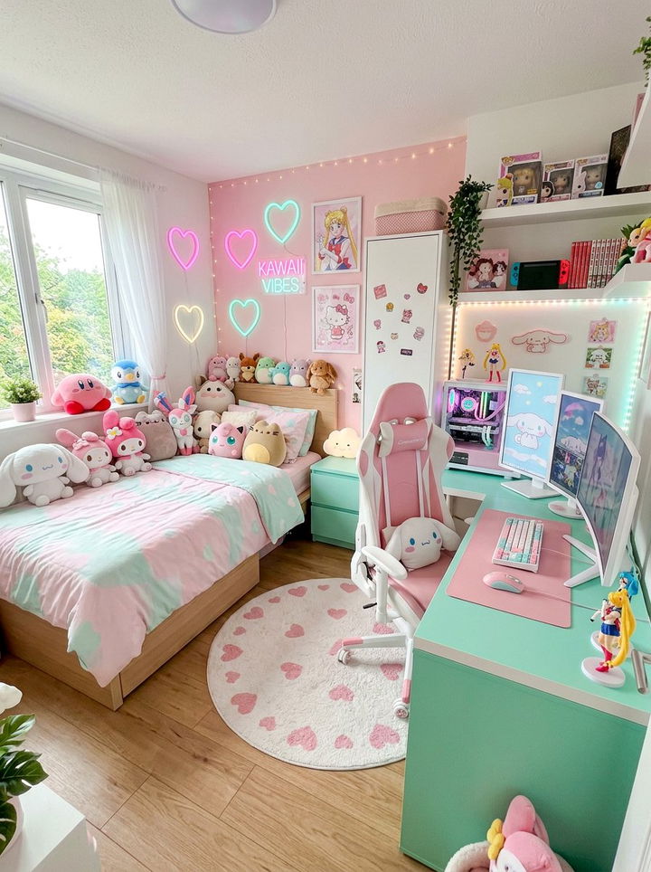 Kawaii Gaming Bedroom - 30 gamer setup bedroom ideas