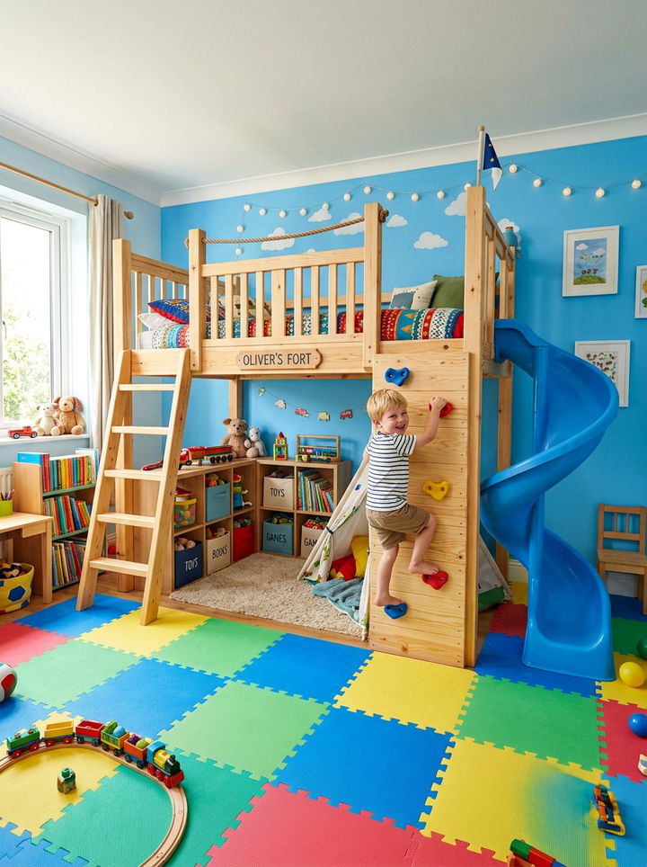 Kids Adventure Playroom Bed - 30 treehouse bedroom ideas