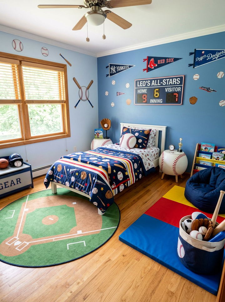 Kids Baseball Bedroom - 30 baseball bedroom ideas
