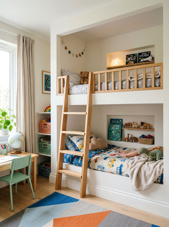 Kids Bunk Bed Alcove - 30 bedroom niche ideas