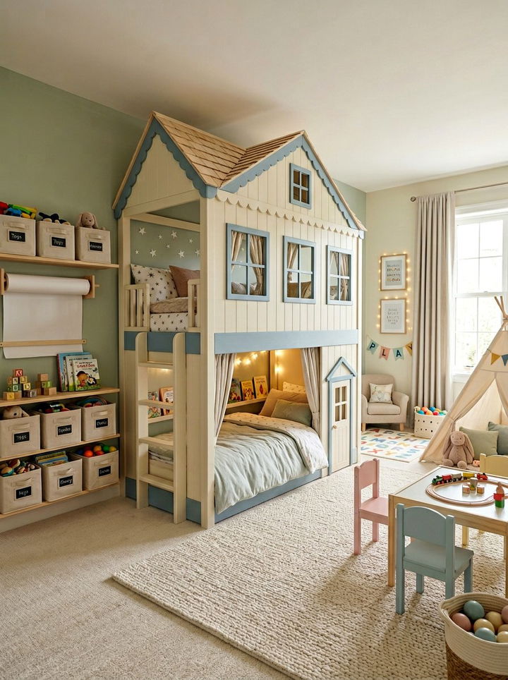 Kids Bunk Bed House - 30 bedroom built-in beds