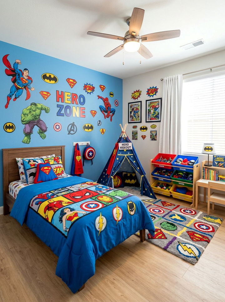 Kids Superhero Bedroom - 30 comic book bedroom ideas