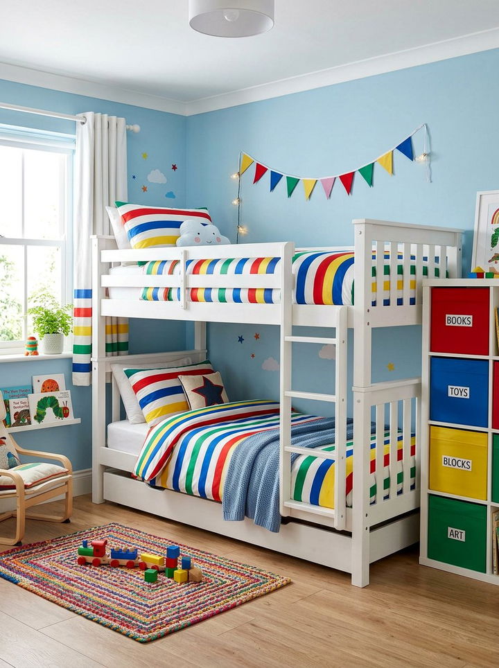 Kids striped bedding set - 30 bedroom striped bedding ideas