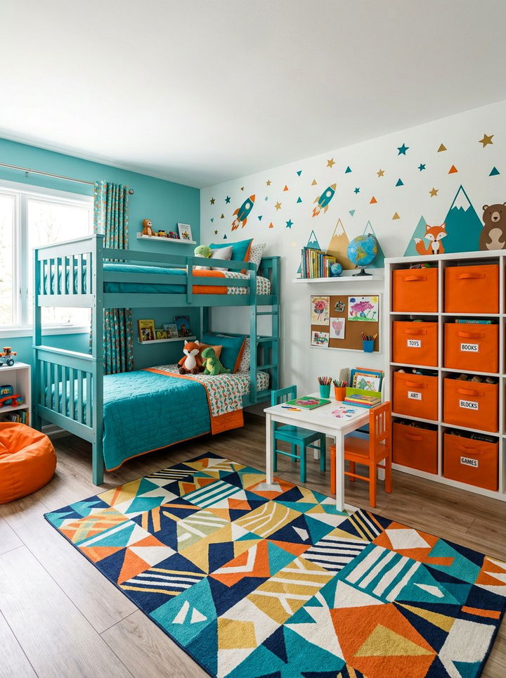 Kids teal and orange bedroom - 30 teal and orange bedroom color combo