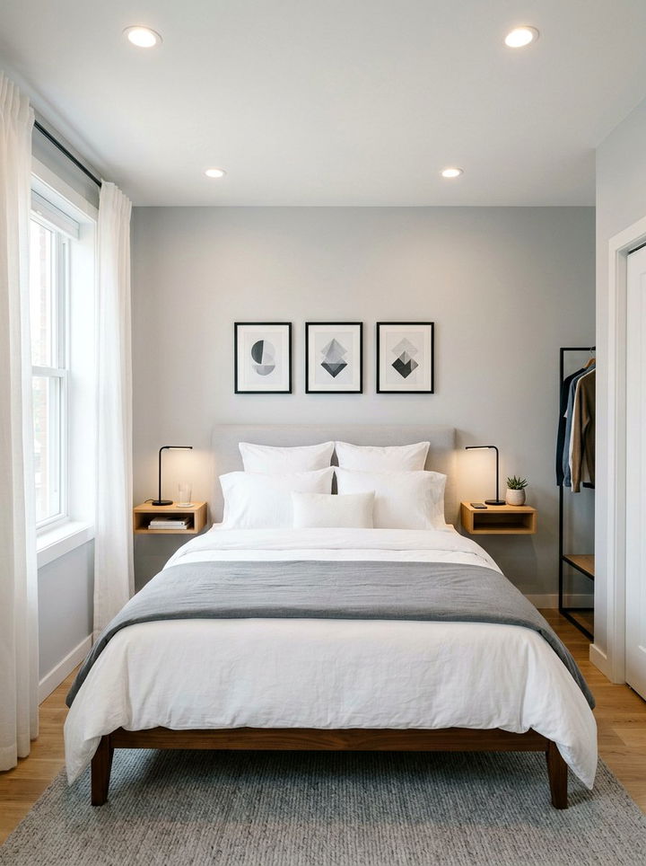 King Bed Small Room Layout - 30 bedroom space planning ideas