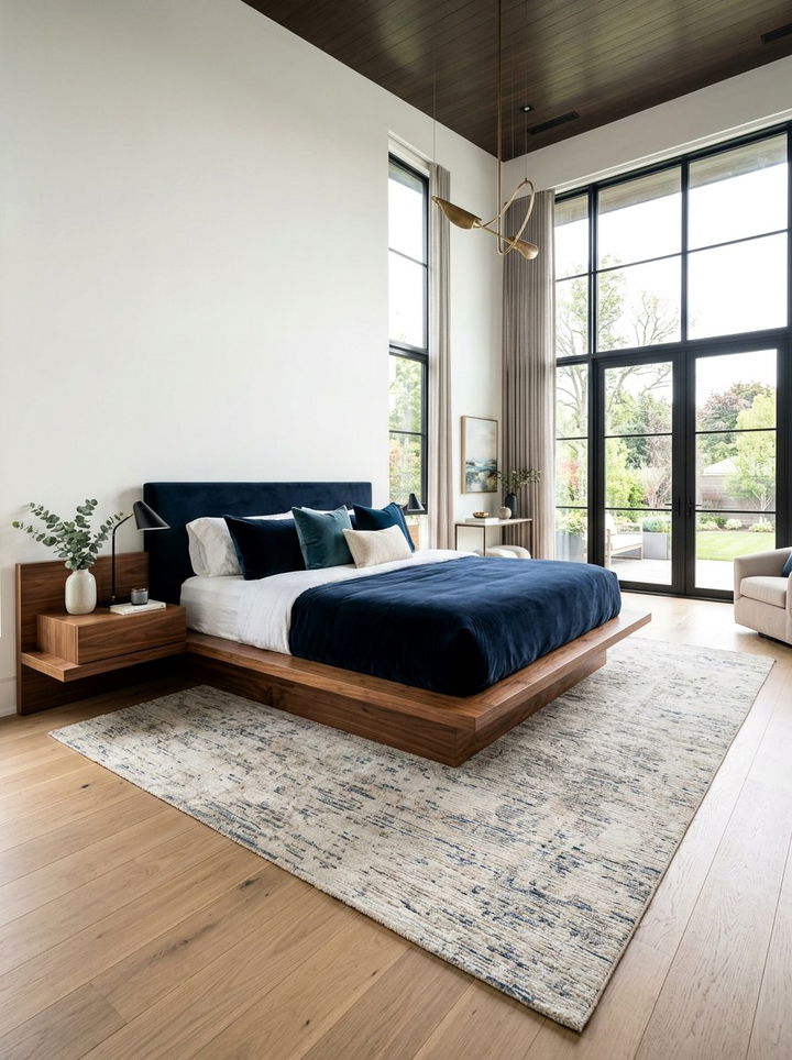 King Floating Bed - 30 bedroom floating bed ideas