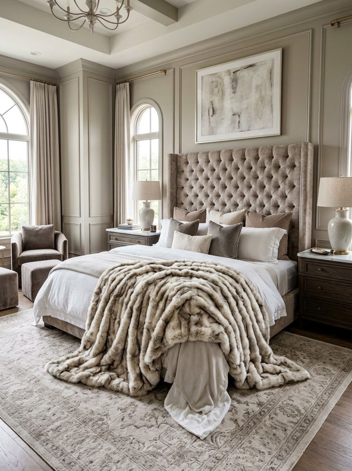 King Size Faux Fur Throw - 30 bedroom faux fur throws