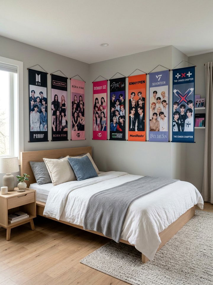 Kpop Banner Wall Decor - 30 K-pop bedroom ideas